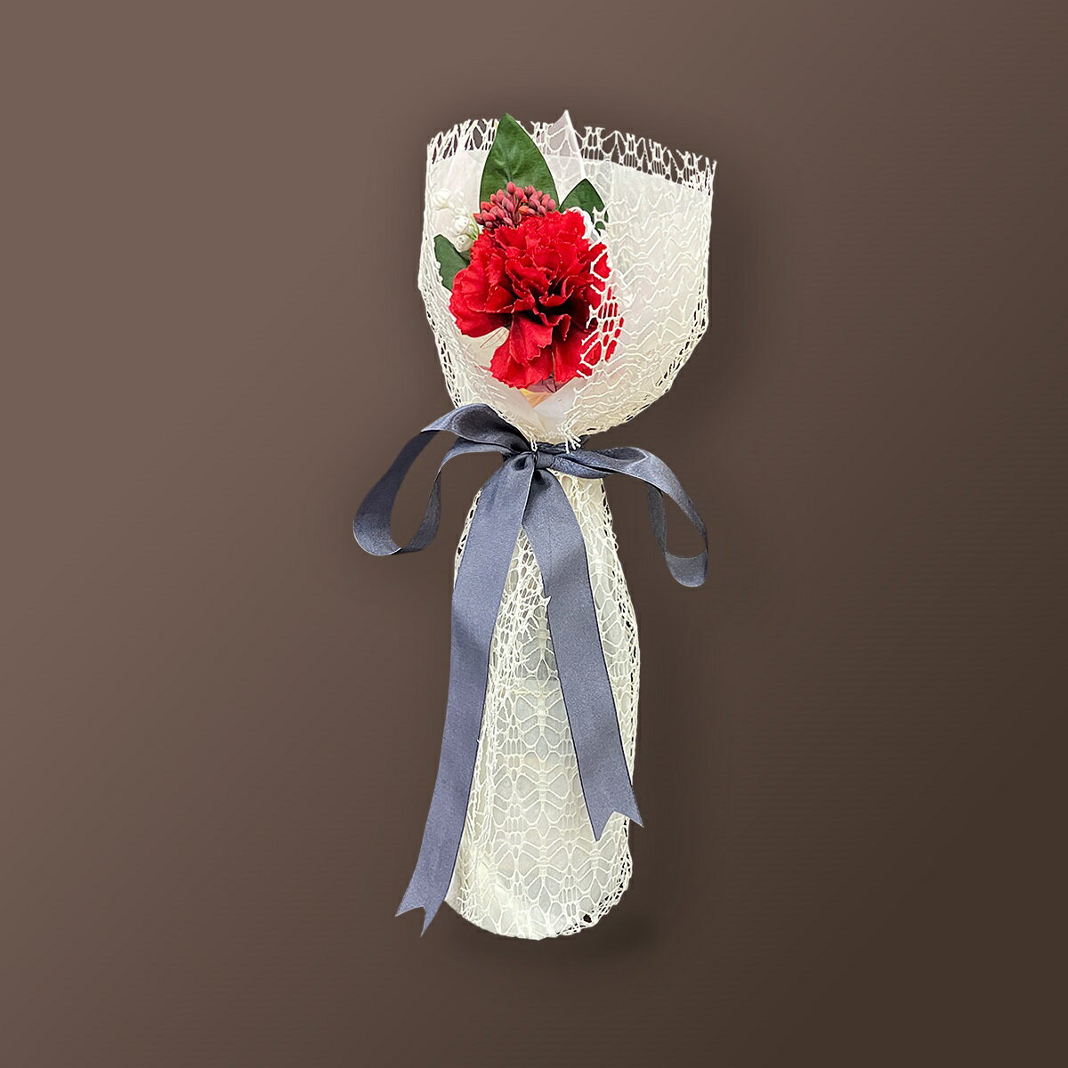 母の日用フラワーラッピング(チャコール)