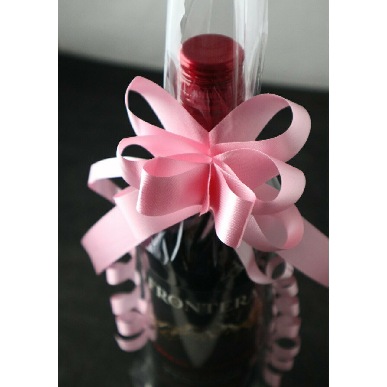 簡易ラッピング【ピンク】(透明袋&リボン)