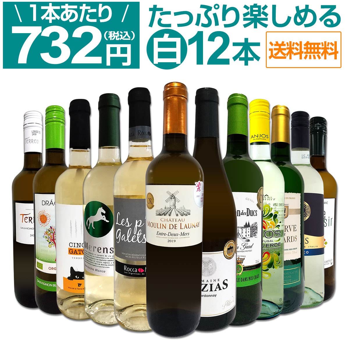 【送料無料】第42弾！1本あたり732円(税込)!!採算度外視の大感謝!厳選白ワイン12本セット