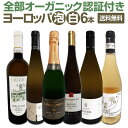 【送料無料】★全部オーガニック認証付き★瓶内二次発酵カバ入り★ヨーロッパ泡白ワイン6本セット!!