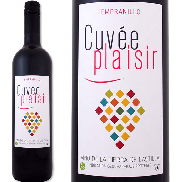 お値打ちオーガニック赤ワイン!! もちろん認証取得済み!! オーガニック好きの皆様、どうぞお早めにお買い求めください!! ※こちらの商品は最新ヴィンテージのお届けとなります。 Cuvee Plaisir Tempranillo, Bodegas Mureda, Vino de la Tierra de Castilla, Castilla-La Mancha, Spain ■色・容量：赤750ml（スクリューキャップ使用） ■ALC：12.5% ■ブドウ品種：テンプラニーリョ100% ■産地：スペイン−カスティーリャ・ラ・マンチャ州−VdTカスティーリャ ■味わい：ミディアムボディ ■ラベル表示：酸化防止剤（亜硫酸塩）、酸味料（クエン酸） この可愛らしくポップなラベルからは想像できないほど、中身の素晴らしさが際立っています!! スペイン固有の高貴品種テンプラニーリョ100％!! しかも認証(CAAE)取得済みの完全有機栽培ブドウ使用!! 畑の標高は何と800mの超高地畑!! 樹齢は30年の古木ブドウ!! 土壌はミネラル豊富な石灰岩!! さらに、美食の都として名高いフランス・リヨンの国際ワインコンクール 2017にて見事【金賞】受賞!! このお手頃価格を考えれば、まさに超お値打ちといえるんです!! このワインを造るボデガス・ムレダは、スペイン首都マドリードから南に約180kmのカスティーリャ・ラ・マンチャ州シウダ・レアル県バルデペーニャス地区に位置しています。バルデペーニャス村の中心地から北に約20kmの街道沿いにセラーを構えています。 セラーも含め周辺に1,200haもの広大な土地を所有しており、在来品種から国際品種まで幅広いブドウ品種を栽培しています。生産するワインも赤、白、スパークリング、甘口等、数多くのシリーズを展開。地元スペインはもちろん、世界各国に輸出して愛飲されています。 この［キュヴェ・プレジール・テンプラニーリョ］は、スペイン固有の高貴品種テンプラニーリョ100％の赤ワイン。800mの高地畑から収穫した樹齢30年のブドウを使用しています。畑は完全有機栽培を実践しており、CAAE認証を取得しています。土壌は石灰岩。 22℃に維持したステンレスタンクで10日間マセラシオンとアルコール発酵させます。樽熟成はせず、オーガニックブドウのフレッシュな果実味を楽しんでいただく赤ワインです。 過去にはリヨン国際ワインコンクールにて金賞を獲得した逸品です。オーガニック・ワイン好きの皆様、ぜひともお試しくださいませ!! 関連商品ドラゴラ・オーガニック・テンプラニーリョ・シラー（最新ヴィンテージでの...リビテア・テンプラニーリョ・オーガニック（最新ヴィンテージでのお届け）...シンコ・ガトス・テンプラニーリョ【スペイン】【赤ワイン】【750ml】...1,078円1,078円1,078円レッソ・ネグレ【スペイン】【カタルーニャ】【赤ワイン】【750ml】【...シンコ・ガトス・ガルナッチャ【スペイン】【赤ワイン】【750ml】【ミ...メレンス・テルセー・ネグレ【スペイン】【カタルーニャ】【赤ワイン】【7...1,078円1,078円968円プルポ・ロコ・ティント・テンプラニーリョ　2021【スペイン】【赤ワイ...エル・ペダル・テンプラニーリョ・リオハ　2019【スペイン】【パーカー...フィンカ・サンドーバル・サリア・オーガニック　2020【スペイン】【赤...1,298円1,518円2,970円カルマン・リオハ　2019【スペイン】【赤ワイン】【ミディアムボディ】...アルダレス・ オーガニック・ ティント　2018【スペイン】【赤ワイン...ビーニャ・ブハンダ・リオハ・クリアンサ　2019【スペイン】【リオハ】...1,848円1,375円2,090円お値打ちオーガニック赤ワイン!!認証取得済み!!しかも【金賞】受賞のスゴイ自然派が来た!! スペイン固有の高貴品種テンプラニーリョ100％!!しかも認証(CAAE)取得済みの完全有機栽培ブドウ使用!! 畑の標高は何と800mの超高地畑!!樹齢は30年の古木ブドウ!!土壌はミネラル豊富な石灰岩!! 過去には美食の都として名高いフランス・リヨン国際ワインコンクールにて見事【金賞】受賞!! ピュアでフレッシュな芳香に心身ともに癒される!!このプチプライスで美味しいオーガニック赤ワインが楽しめるのは嬉しい限り!! ※こちらの商品は最新ヴィンテージのお届けとなります。 [キュヴェ・プレジール・テンプラニーリョ] 美食の都として名高いフランス・リヨン国際ワインコンクール　2017にて見事【金賞】受賞!! お値打ちオーガニック赤ワイン!! もちろん認証取得済み!! しかも過去には仏リヨン国際ワインコンクールにて【金賞】受賞!! これはスゴイ自然派ワインがやってきた!!オーガニック好きは見逃さずお買い求めくださいませ!!その名も、 　　［キュヴェ・プレジール・テンプラニーリョ］!!!! この可愛らしくポップなラベルからは想像できないほど、中身の素晴らしさが際立っています!! スペイン固有の高貴品種テンプラニーリョ100％!! しかも認証(CAAE)取得済みの完全有機栽培ブドウ使用!! 畑の標高は何と800mの超高地畑!! 樹齢は30年の古木ブドウ!! 土壌はミネラル豊富な石灰岩!! さらに、美食の都として名高いフランス・リヨンの国際ワインコンクール 2017にて見事【金賞】受賞!! このお手頃価格を考えれば、まさに超お値打ちといえるんです!! これはオーガニック好きでなくても一度飲んでみるべき一本です!! 新鮮なイチゴ、ラズベリー、ブルーベリー、チェリー、そしてそれらのキャンディのような甘やかなアロマ。リコリス、シナモン、ナツメグ、クローブのスパイスも豊かです。ほのかにスミレのフローラル、ミネラルの印象もあります。とてもピュアでフレッシュな芳香に心身ともに癒されます。口中ではピュアでチャーミングな果実味、フレッシュな酸は豊富に含まれています。タンニンは柔らかく、なめらかな口当たり。ミディアムボディながらスパイシーさと快適なビター味が長く続き、満足感の高い一本です。 サラミや生ハム、パテ、ブルスケッタなどの前菜はもちろん、ポークカツレツ、チキンのトマト煮込みなどにも絶妙の相性です。気軽なホームパーティにもピッタリ！ワイワイとカジュアルにお楽しみください！ このプチプライスで美味しいオーガニック赤ワインが楽しめるのは本当に嬉しい限り!!ぜひとも数本ストックいただければと思います!!