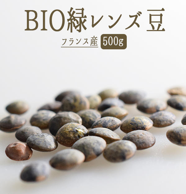 BIO　ビオ　乾燥　緑　レンズ豆　（ランティーユ　ヴェール）Lentilles Vertes＜フランス産＞【500g】【常温品】【常温/冷蔵混載可】