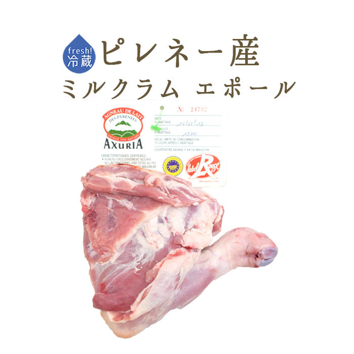 楽天東京468食材【フレッシュ 冷蔵】 ラム肉 乳飲み仔羊 肩肉 腕付き （骨付き） エポール ＜フランス ピレネー産＞ 【約0.5-0.9kg】