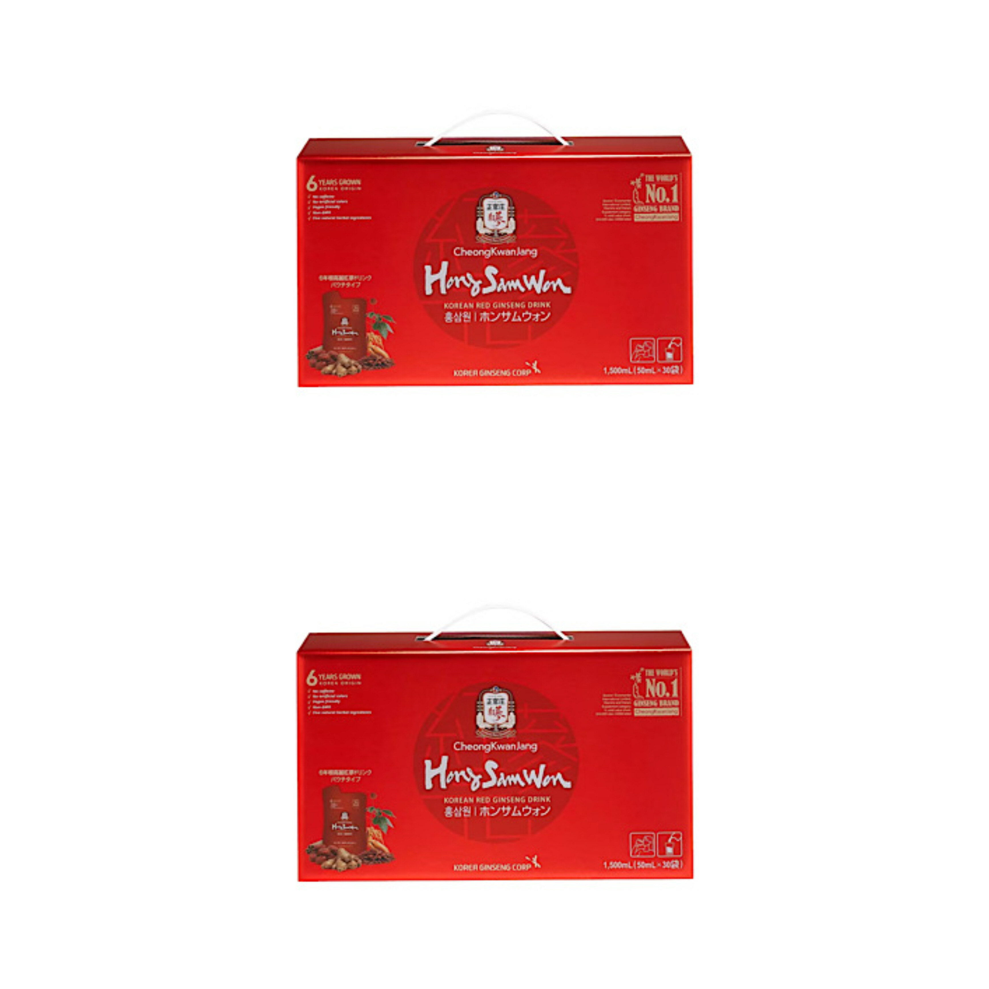 コストコ 正官庄 紅蔘元(ホンサムウォン)50mL X 30包 2個セット 高麗紅参 ナツメ 生姜 シナモン クコ 配合 飲みやすい ノンカフェイン 栄養ドリン...