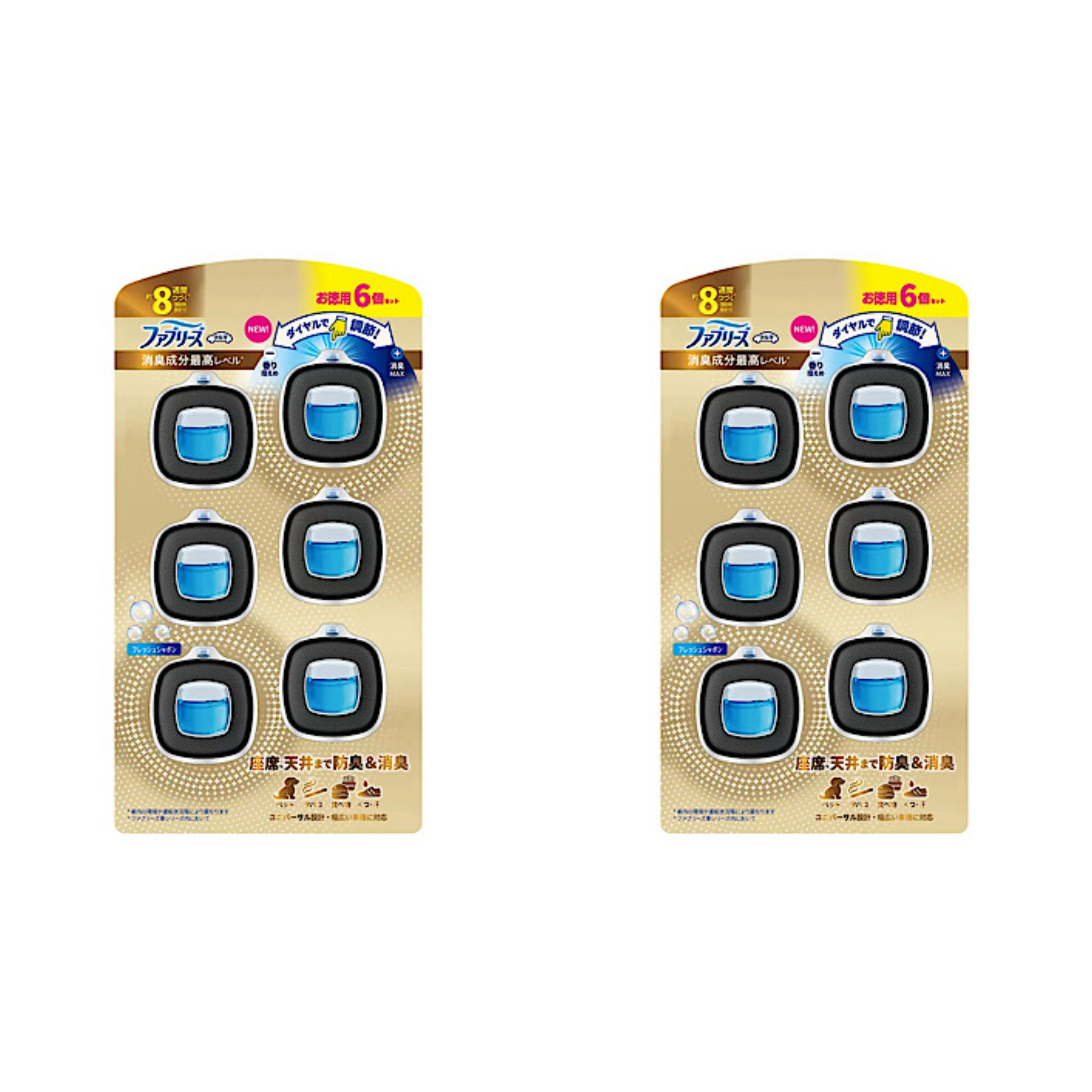 コストコ ファブリーズ 消臭芳香剤 車用 イージークリップ 消臭成分最高レベル フレッシュシャボン 2.5mLx6個 2個セット Costco P&G 車用 芳香剤 消臭剤 まとめ売り