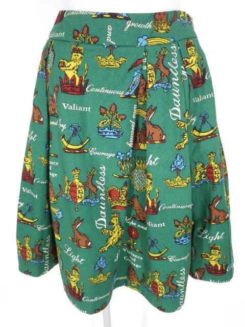 【中古】Jane Marple / Joyful crest スカート ジェーンマープル ジョイフルクレスト エンブレム柄 B32..