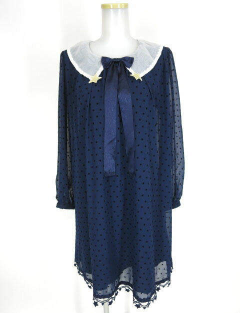 【中古】Angelic Pretty / Starry Girl長袖ワンピース　アンジェリックプリティ スター 星柄 B35596_2208