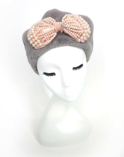【中古】 Emily Temple cute / パールリボンファーベレー エミリーテンプルキュート 帽子 ベレー帽 B50027_2411 【中古】 Emily Temple cute / パールリボンファーベレー エミリーテンプルキュート 帽子 ベレー帽 B50027_2411