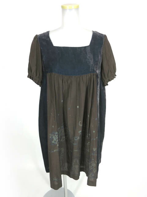 【中古】 Jane Marple / Puss in Bootsシャイニープリントのワンピース ジェーンマープル 長靴をはいた..