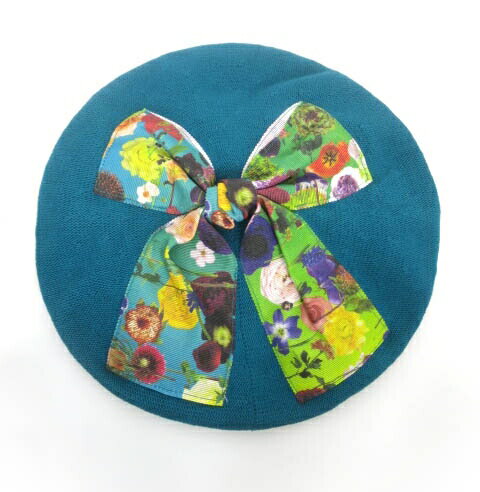 【中古】 バラ色の帽子 / 花柄プリントグログランベレー帽 Barairo no Boushi 帽子 B58022_2311