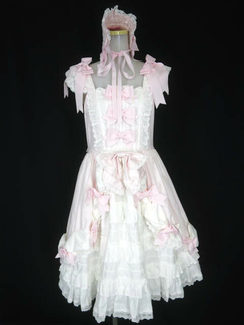 【中古】 BABY, THE STARS SHINE BRIGHT / ふわふわクリームプリンセスジャンパースカート & Creamy Ribbonヘッドドレス セット ベイビーザスターズシャインブライト B58499_2312