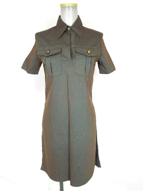 【中古】 Jean Paul GAULTIER CLASSIQUE / ストライプ柄半袖チュニックワンピース ジャンポールゴルチエ クラシック B62416_2407