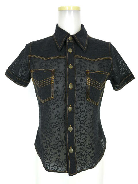 乐天商城 - 【中古】 Gaultier Jean's / フロッキープリントメッシュ半袖シャツ ジャンポールゴルチエ Jean Paul GAULTIER レディース B62422_2510