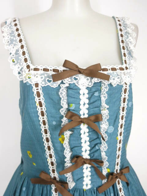 Metamorphose / Dreamy Little Farm はしごレースフリルジャンパースカート (プラスサイズ) メタモルフォーゼタンドゥフィーユ B62487_2407