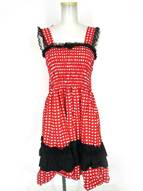 Dangerous nude / ハート柄シャーリングジャンパースカート デンジャラスヌード ワンピース B62746_2408