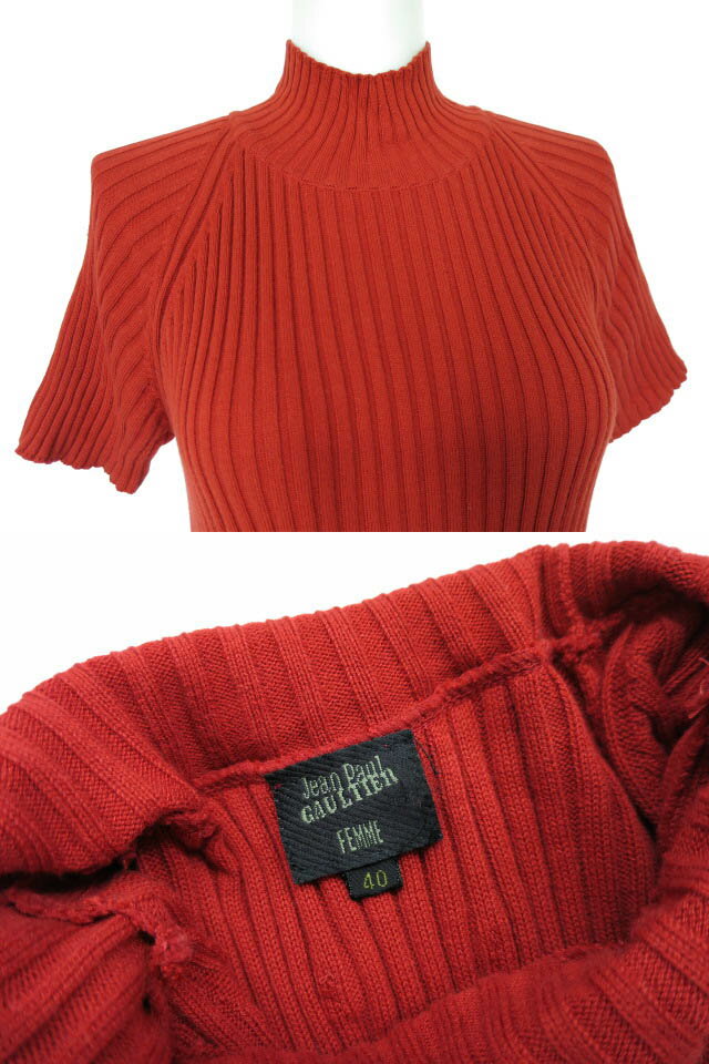 【中古】 Jean Paul GAULTIER FEMME / バックスリット半袖ニットロングワンピース ジャンポールゴルチエ フェム B63138_2408