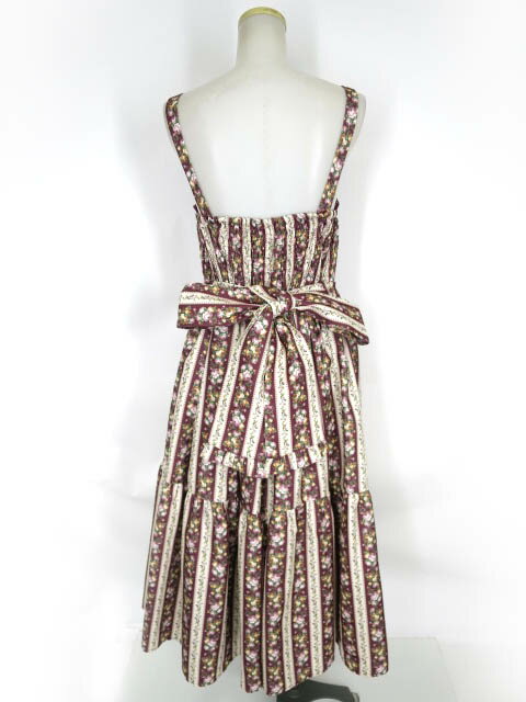 【中古】 axes femme kawaii / ストライプローズ柄ジャンスカ アクシーズファム カワイイ JSK ジャンパースカート B67196_2504