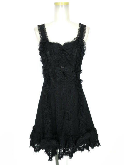 【中古】 Metamorphose / 白夜の夜会ピンタックフリルジャンパースカート A (総レース) メタモルフォーゼタンドゥフィーユ B68186_2505