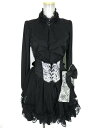 【中古】 Qutie Frash / 2021プレミアムセット 黒麗 キューティーフラッシュ (パフブラウス・ジャボタイ・リボンブローチ・ラップコルセットフリル...