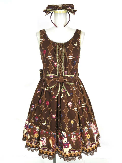 【中古】 Angelic Pretty / TOY MARCH ジャンパースカート & カチューシャ セット アンジェリックプリティ B69400_2507