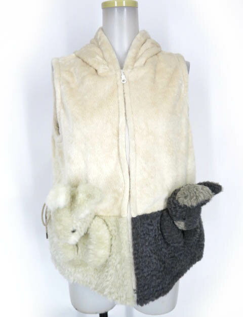 【中古】 PINK HOUSE / うさぎぬいぐるみベスト ピンクハウス ノースリーブパーカー B69607_2507