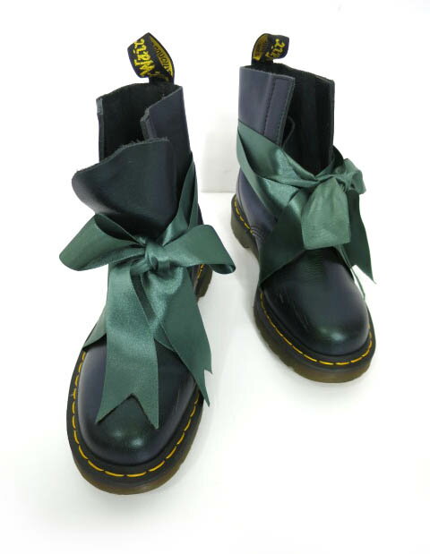 【中古】 Dr.Martens / リボンブーツ 1B91 ドクターマーチン UK6 レディース 緑 グリーン B70453_2509(4)