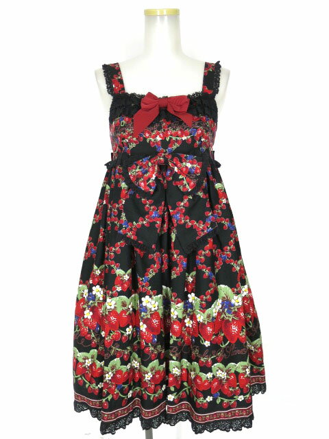 【中古】 BABY, THE STARS SHINE BRIGHT / Strawberry Garden柄ジャンパースカートII ベイビーザスターズシャインブライト B70579_2509