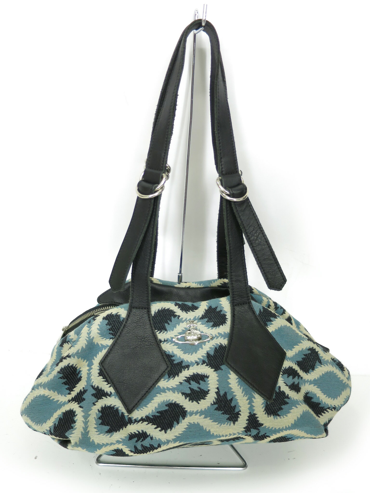 Vivienne Westwood ボストンバッグ ネイビー オリーブグリーン Vivienne Westwood ボストンバッグ ネイビー オリーブグリーン