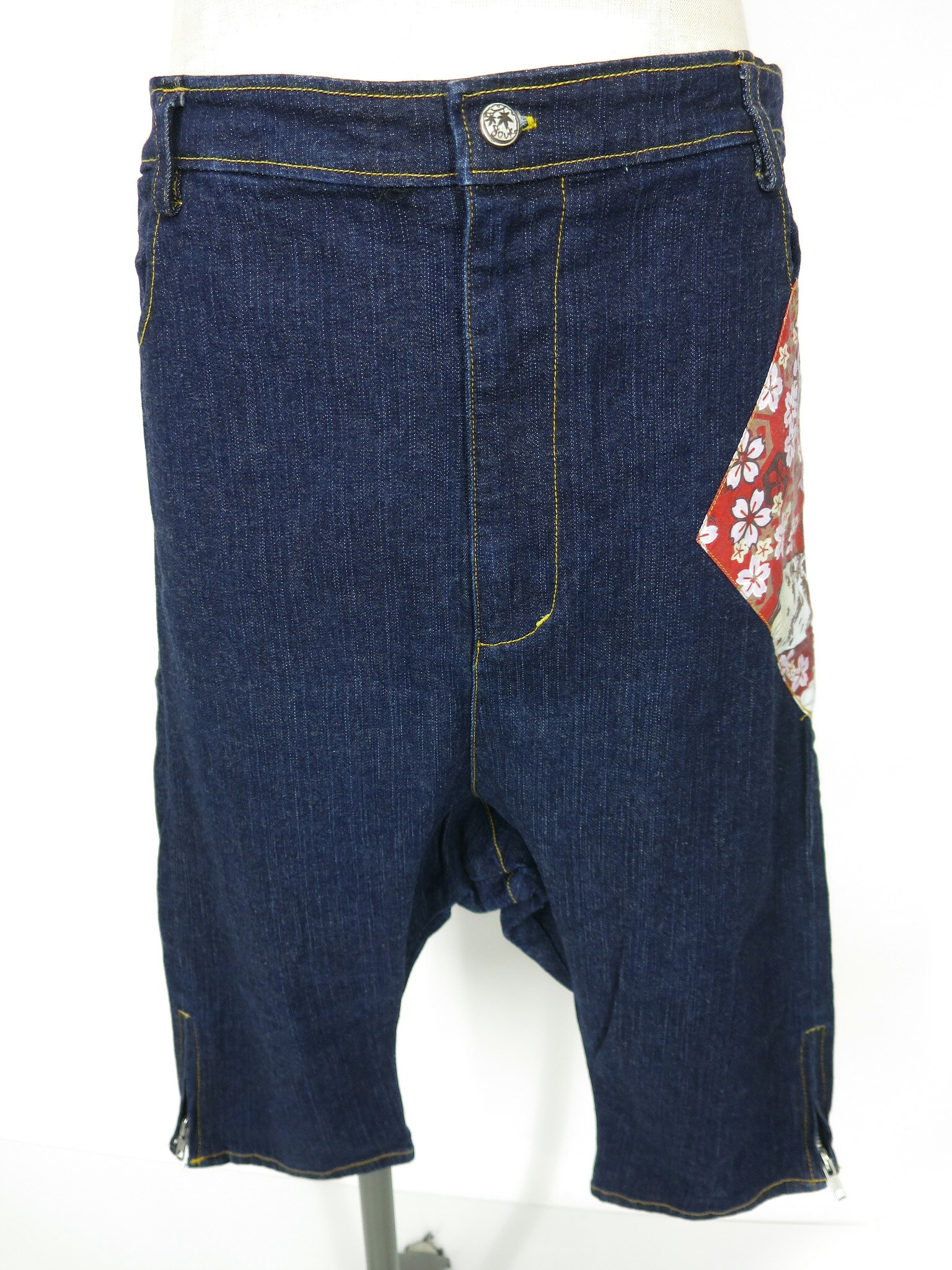 【中古】 gouk / デニムサルエルハーフパンツ ゴウク 和風 B72470_2601