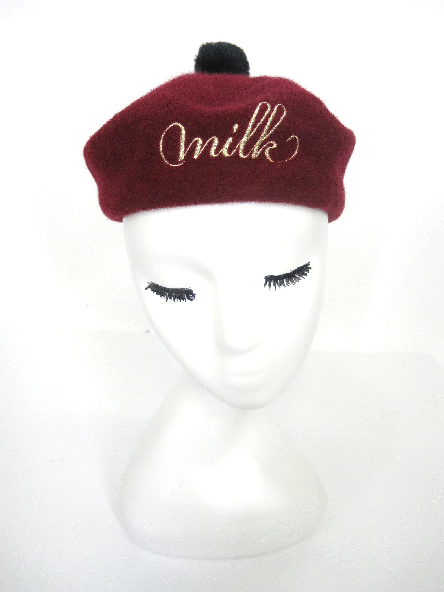 Rakuten - 【中古】 MILK / ポンポン付きベレー帽 ミルク 帽子 B72862_2601