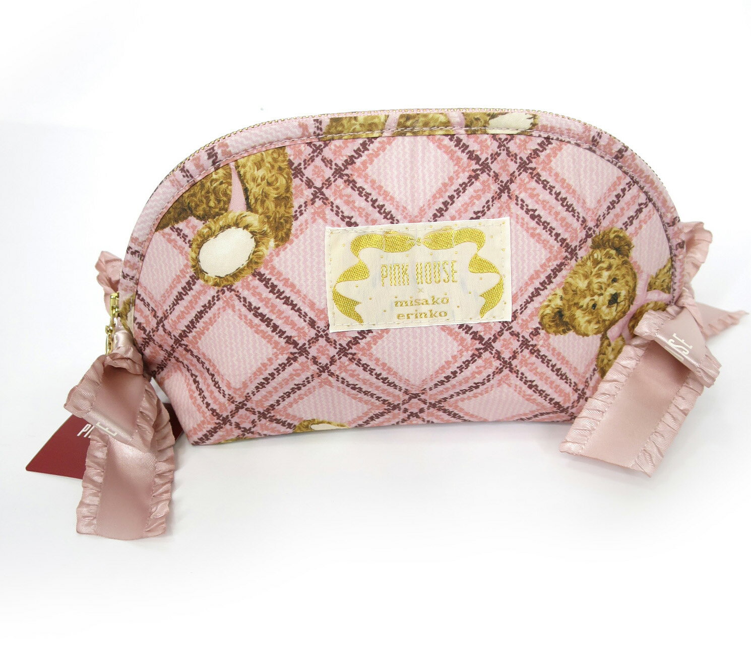 PINK HOUSE × MISAKO&ERINKO / ベア＆チェック柄ポーチ 青木美沙子 コラボ B73241_2602...
