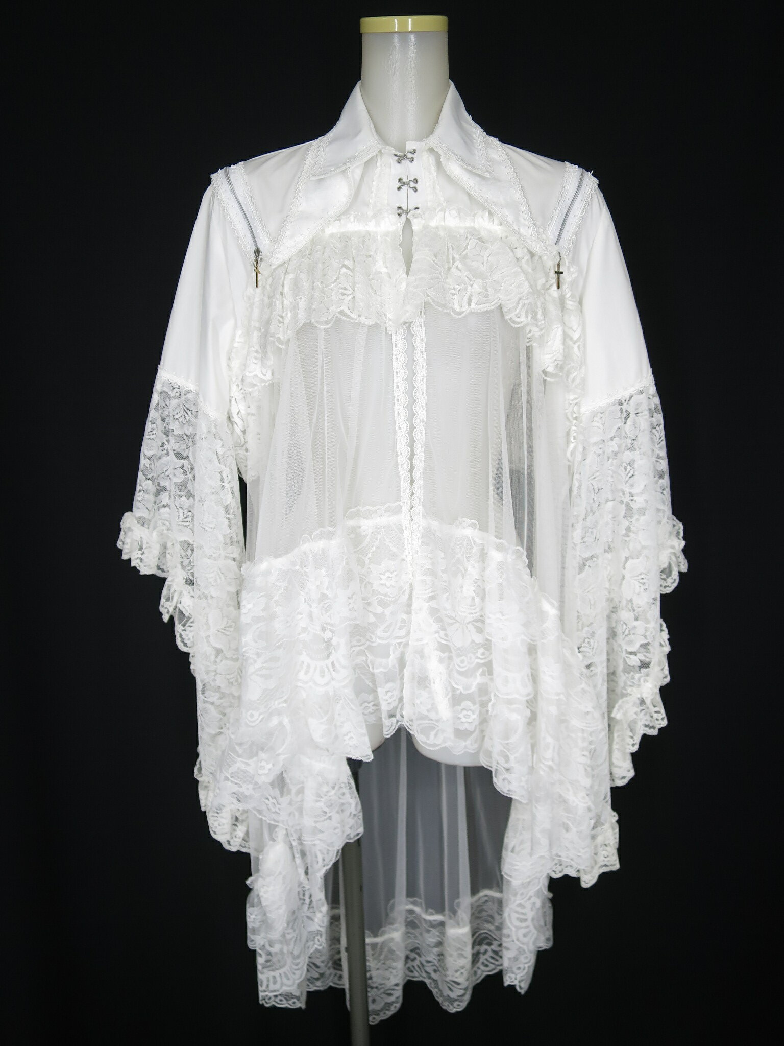 Rakuten - 【中古】 majoh / VEIL CAPE ZIPPER JACKET マジョ レース 姫袖 ベールケープジッパージャケット B74448_2604
