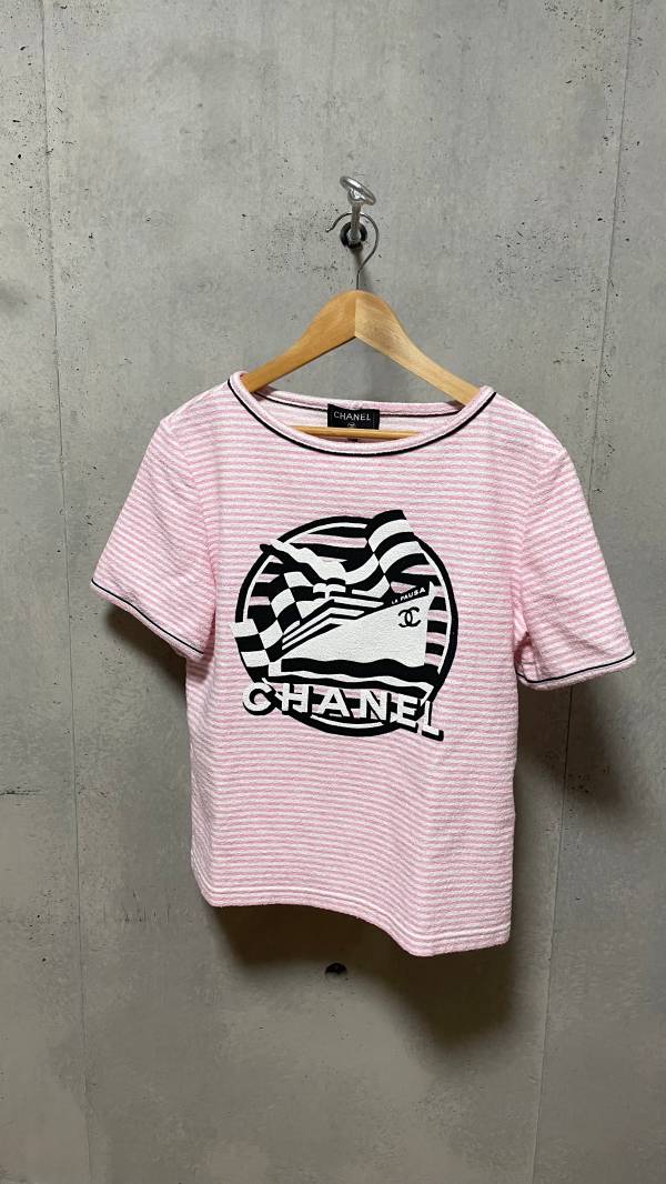 Rakuten - 【中古】CHANEL　シャネル　LA PAUSA Tシャツ　パイル地　サイズ36【B08595】