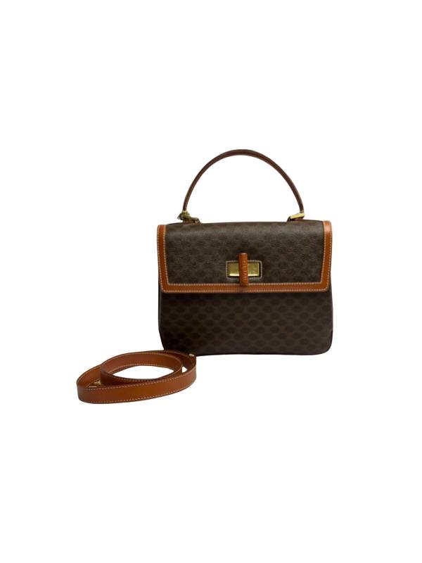 CELINE - 【中古】CELINE セリーヌ　マガダム　ブラウン　2way ハンドバッグ　ショルダーバッグ 【B08837】