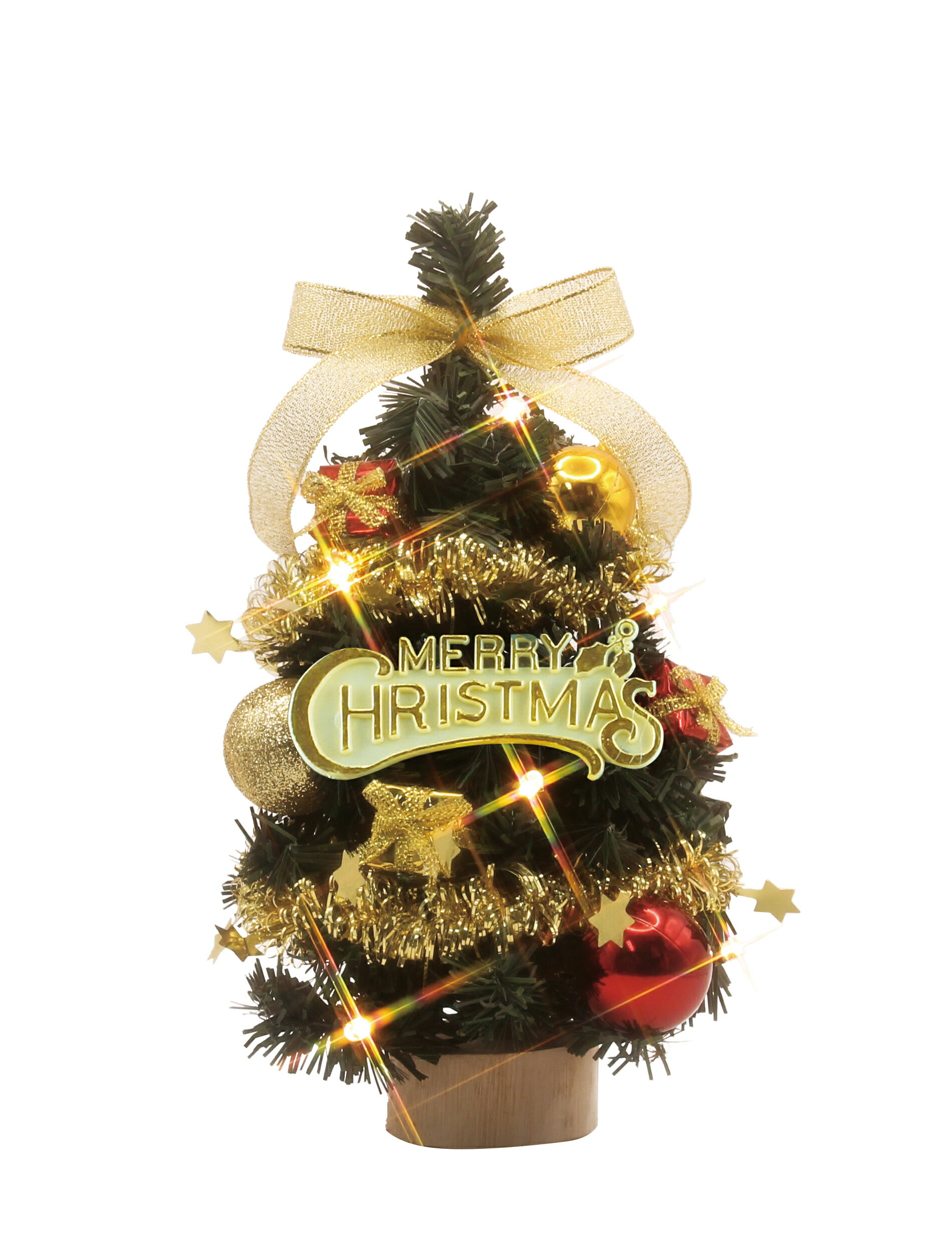 クリスマスツリー【DT00792】デコレーションツリー ゴールド＆レッド 21cm