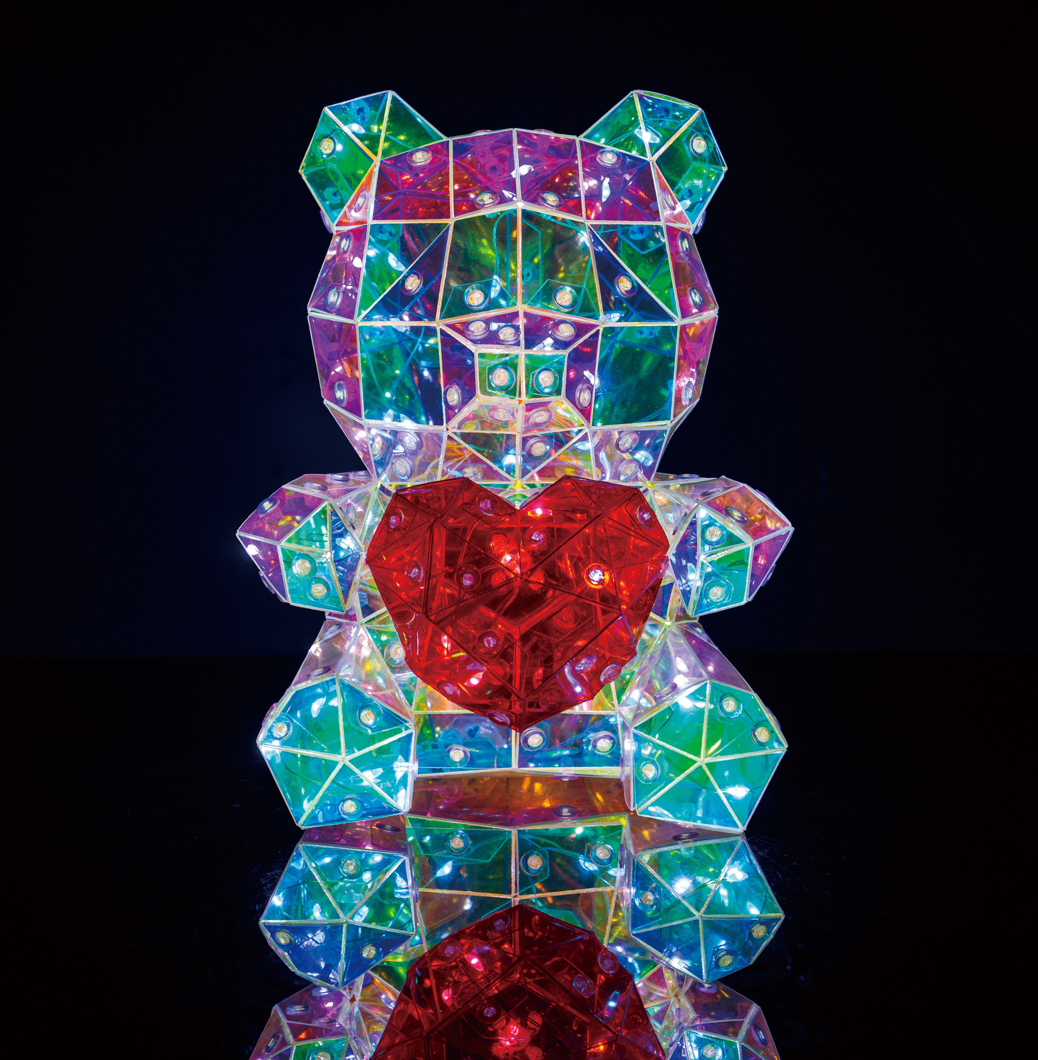 クリスマス 【MR01403】 ミラージュライト ベアハート 18cm