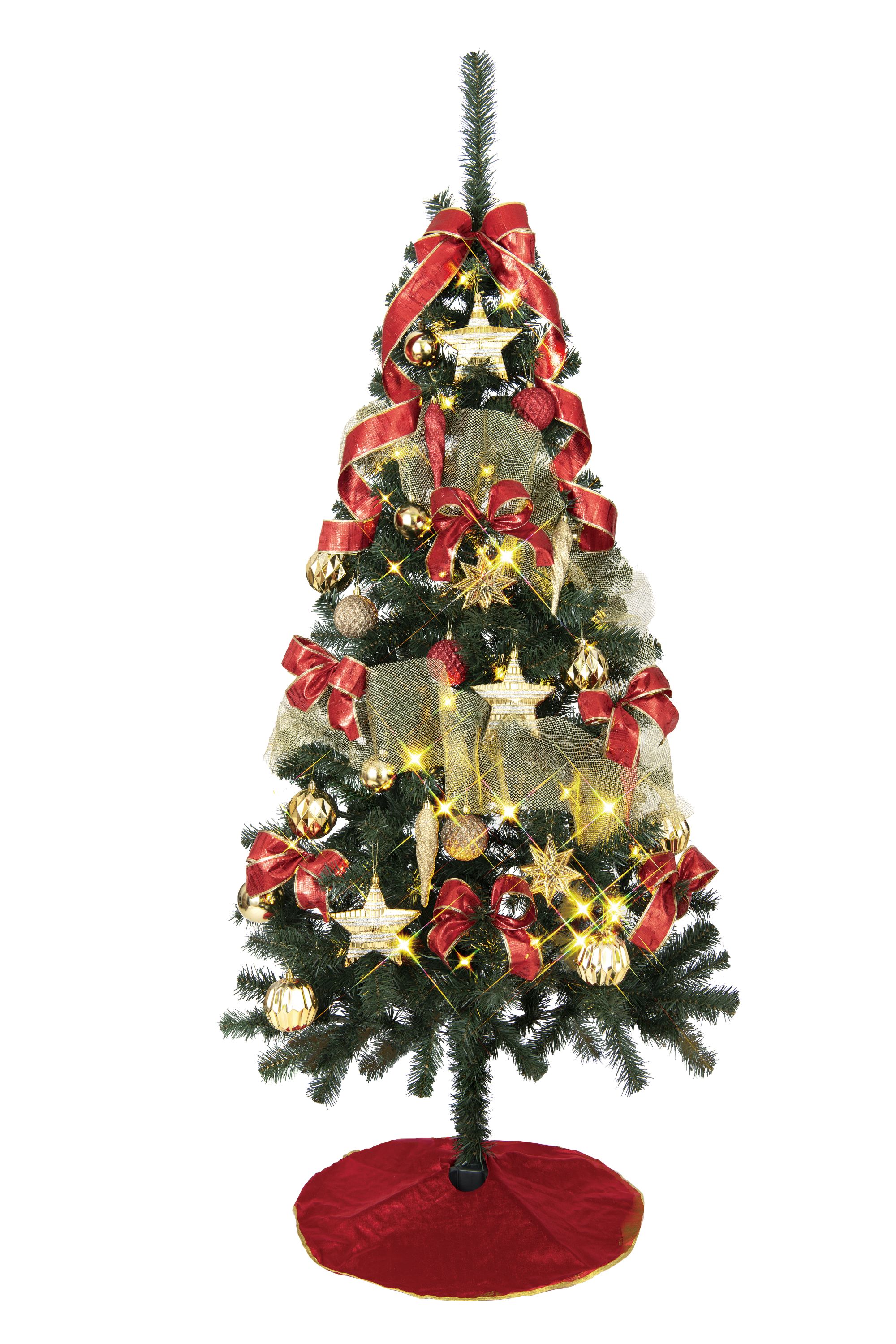 クリスマスツリー【TRS01068】セットツリー 150cm レッド＆ゴールド ツリースカート付き