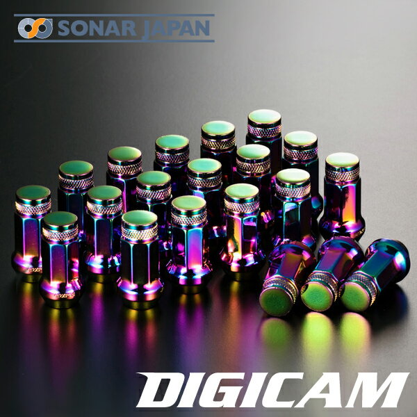 DIGICAM デジキャンクロモリレーシングナット20本セット 7角袋タイプ 45mmオーロラカラー