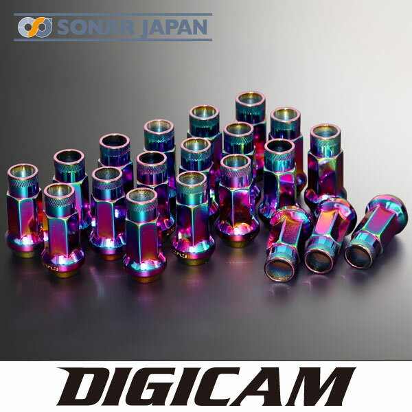 DIGICAM デジキャンクロモリレーシングナット貫通 48mm オーロラカラー20本