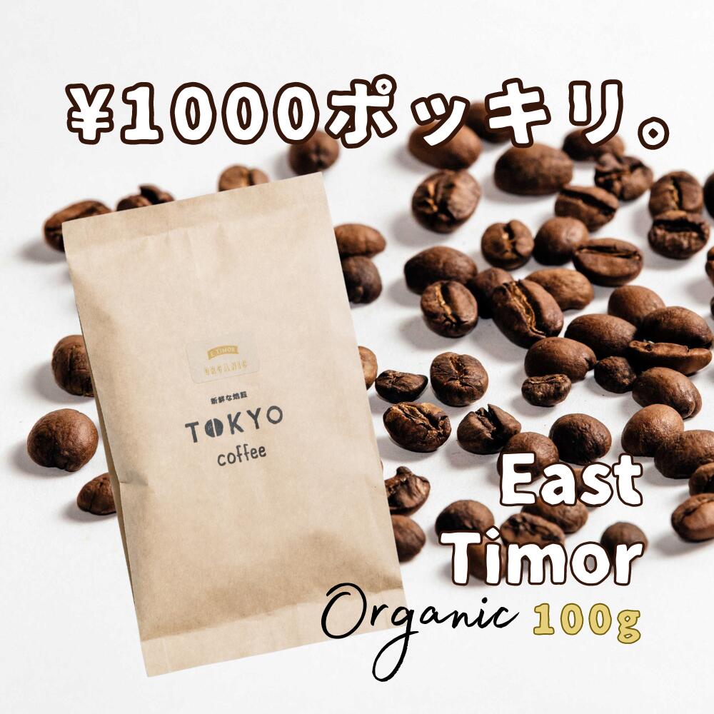 Organic East Timor 100g 送料無料 1000円ポッキリ コーヒー豆 1000円以下 有機 コーヒー シティーロースト 珈琲豆 酸味のある珈琲 飲みやすい珈琲 コーヒー豆 美味しい 浅煎り コーヒー豆 シングルオリジン 東ティモール 豆 コーヒー豆 浅煎り 1000円以下