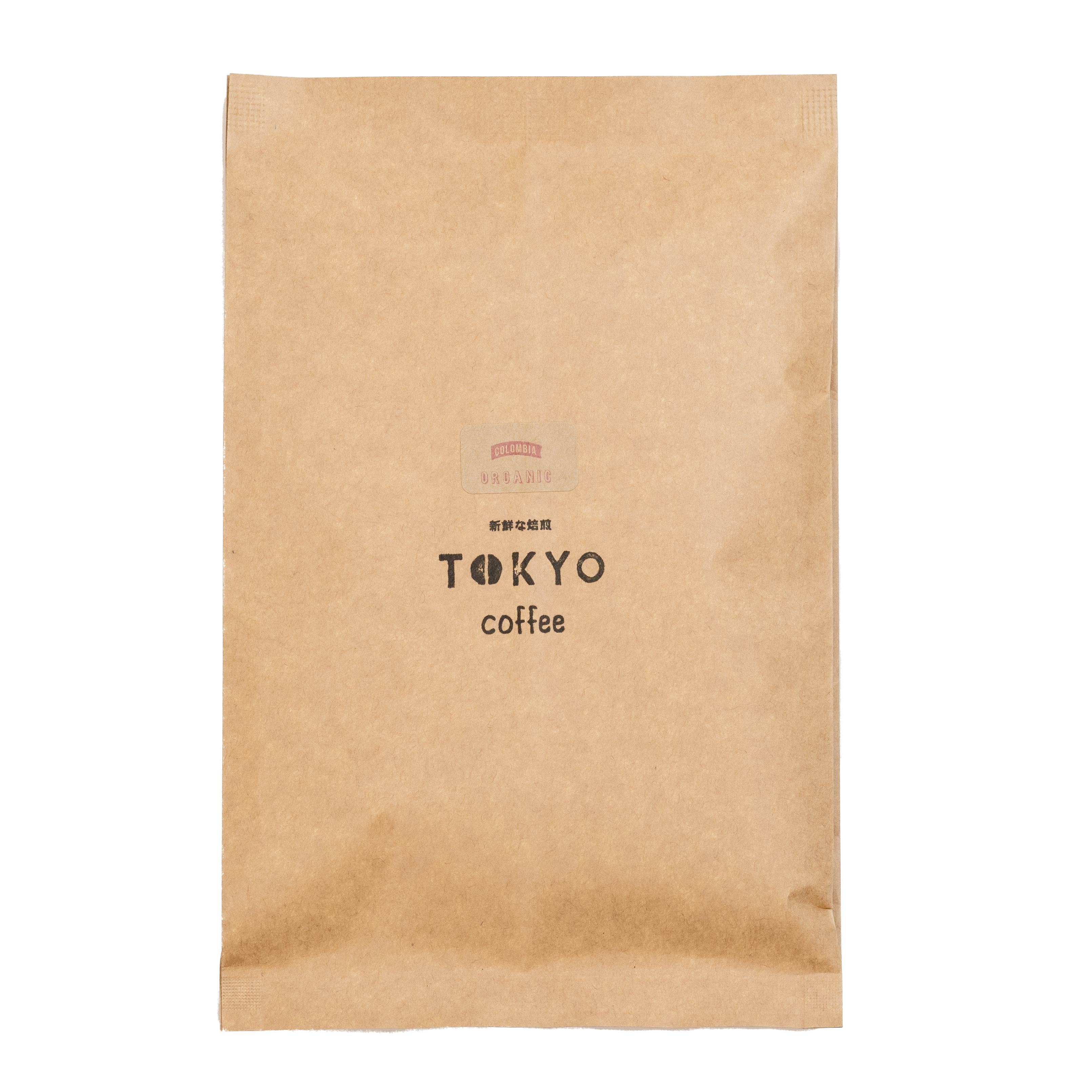 TOKYO COFFEE オーガニック コーヒー シングルオリジン コロンビア 400g 【全国送料無料】 400gでコーヒー約28杯分｜中深煎りオーガニック コーヒー 豆 有機コーヒー豆 中深煎りコーヒー豆 中深煎り珈琲豆 有機珈琲 medium roast