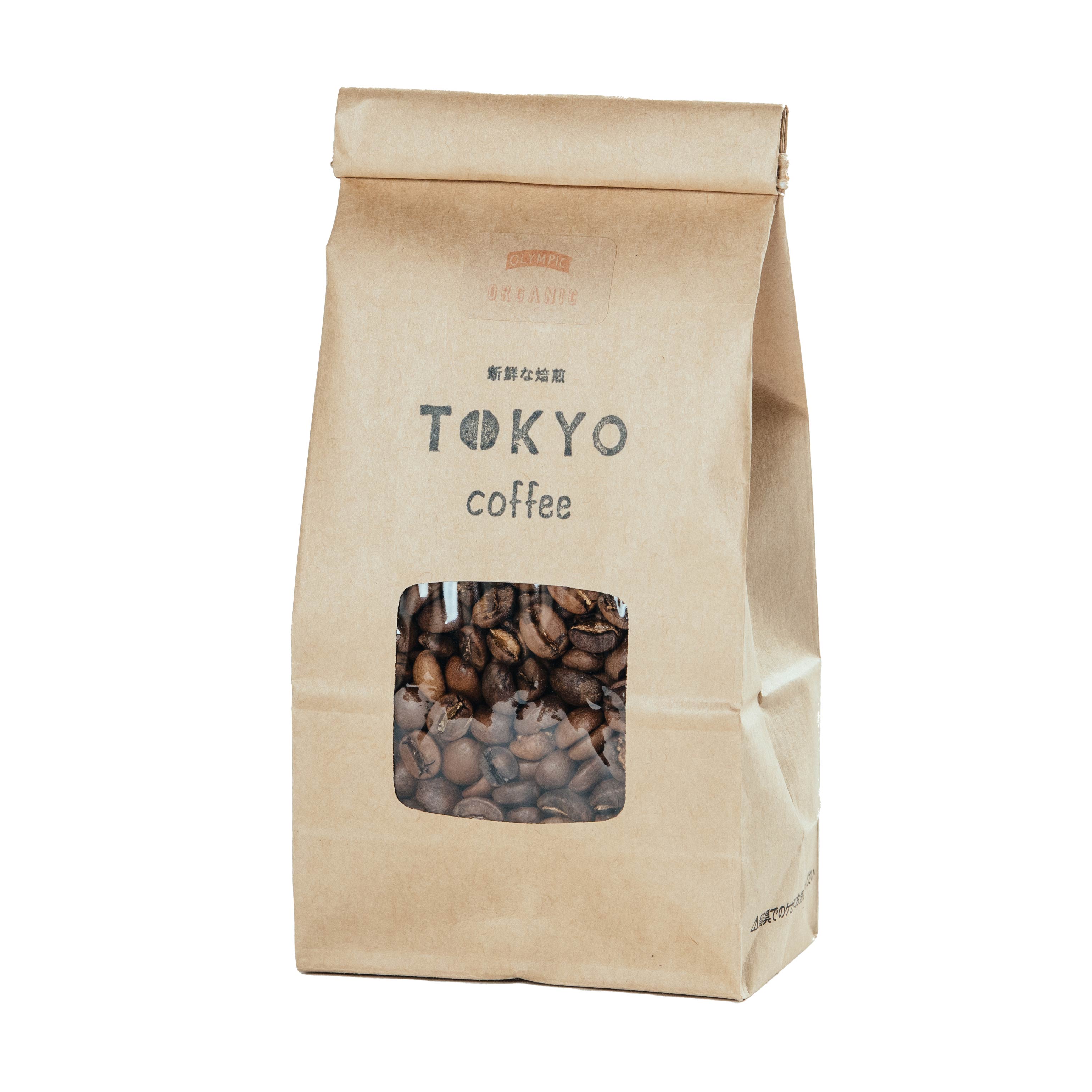 TOKYO COFFEE オーガニック コーヒー オリンピックブレンド 200g 【新鮮なコーヒーをお届け】 200gでコーヒー約14杯分｜浅煎りブレンド オーガニック コーヒー 豆 有機コーヒー豆 浅煎りブレンド コーヒー豆 浅煎りブレンド 珈琲豆 有機珈琲 light roast blend