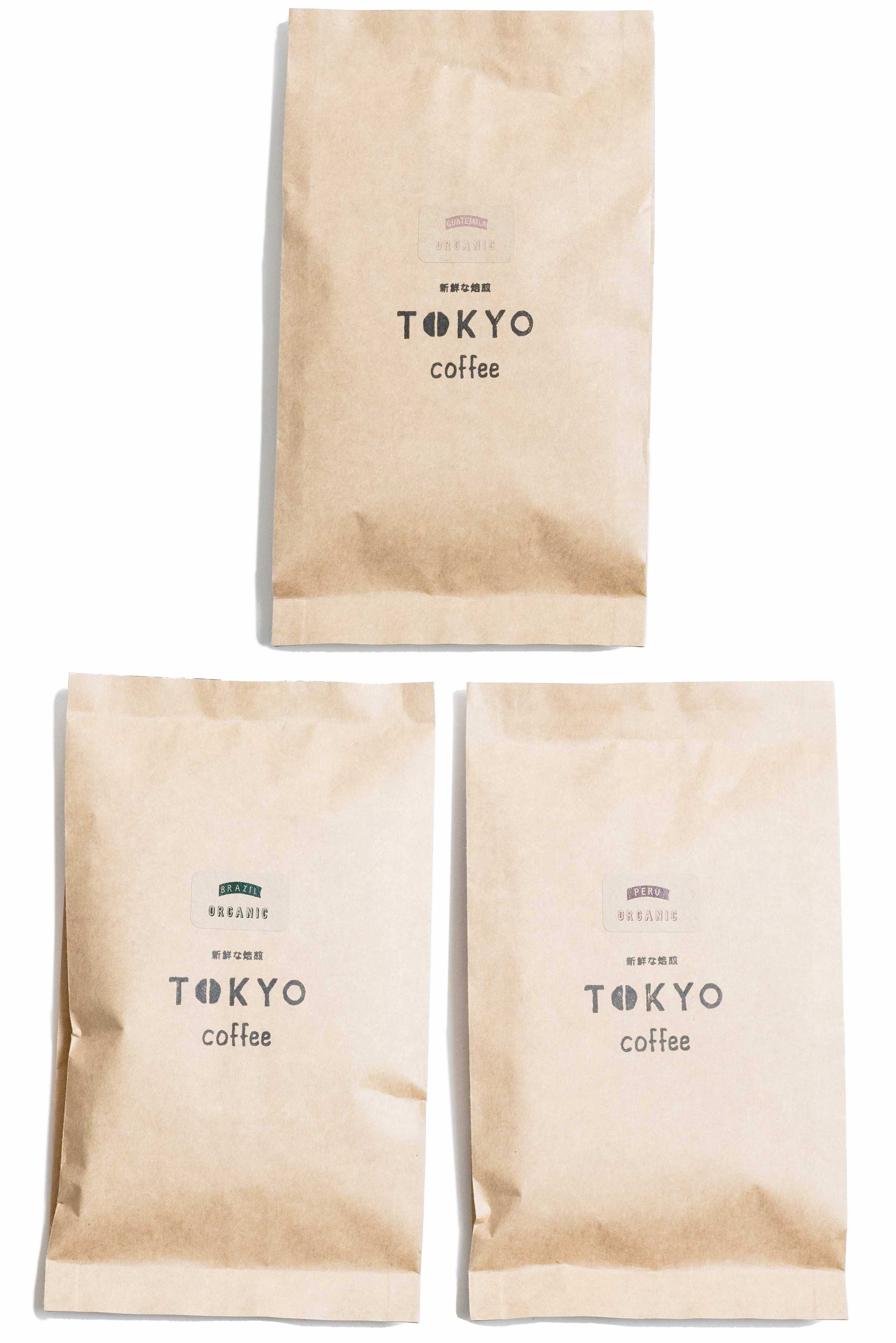 楽天TOKYO COFFEE 楽天市場店中南米 お試し コーヒー豆 セット 100g x3 お試しコーヒー ギフト プレゼント 珈琲豆 オーガニックコーヒー 豆 飲み比べセット サンプル コーヒーギフト グアテマラ ブラジル ペルー オーガニック コーヒー サンプラー coffee コーヒー好き 母の日 ギフト