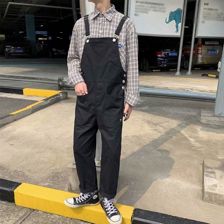 パンツ メンズ オーバーオール ミリタリー カーゴパンツ ツイル生地 つなぎ服 春 秋 冬 無地 シンプル ロングパンツ