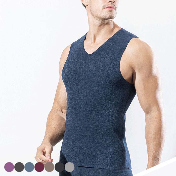 インナー 切りっぱなし ノースリーブ インナー裏起毛インナー 無地 あったかインナー メンズ 発熱インナー 3秒発熱