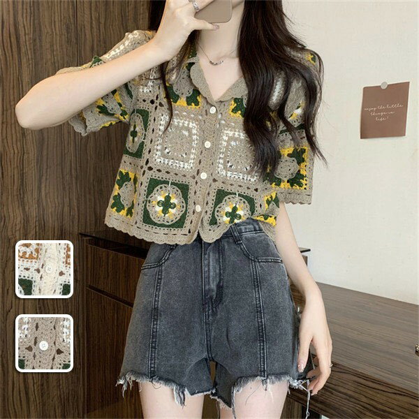 カジ ファション かわいい 可愛い 秋 春 半袖 シンプル カットソー ゆるニット ニットカーディガン サ..