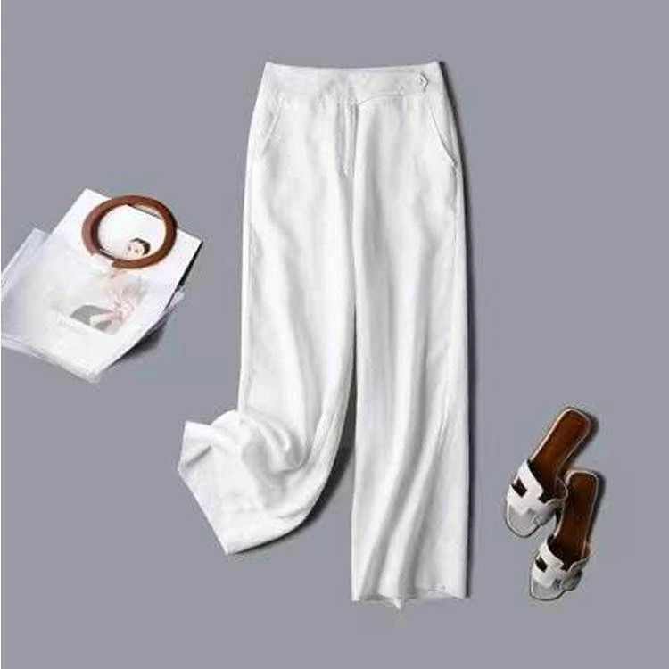 んパンツ リネン パンツ リネンワイドパンツ ボトムス 綿麻 ナチュラル ストレート...