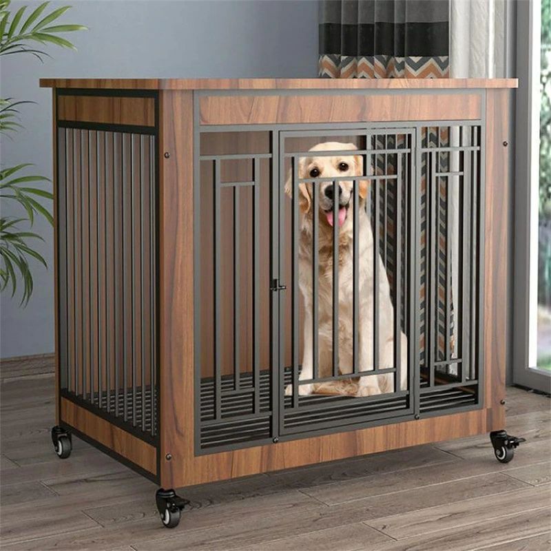 木製 犬 ケージ 無垢材 ゲージ キャスター付き ペットサークル 大型犬 犬小屋 屋内 ペットケージ サークル 組み立てが簡単 頑丈