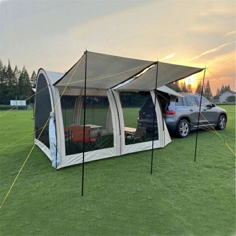 車用 タープ カーリアゲートタープ オープンタイプ カーサイドテント 日よけカーテント 車中泊テント 設営簡単 連結 suvテント