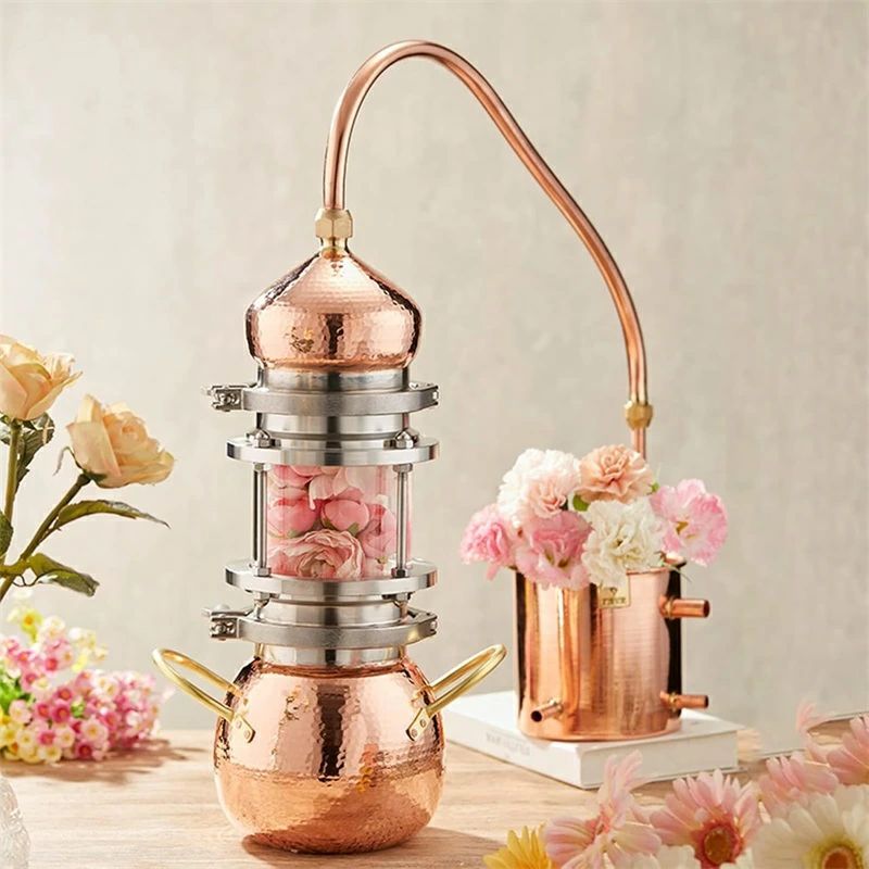 純銅密造酒蒸留器 蒸留水 発酵器 酒かん器 自家醸造 蒸留器 2L/3L 冷却チューブと ...